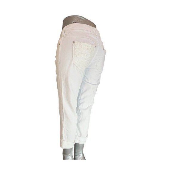 No Boundaries Capris 1 White Distressed Low Rise Denim Junior (W26L19) - Picture 6 of 16